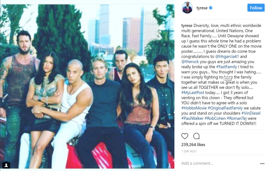 Fast And Furious Cast @Tyrese