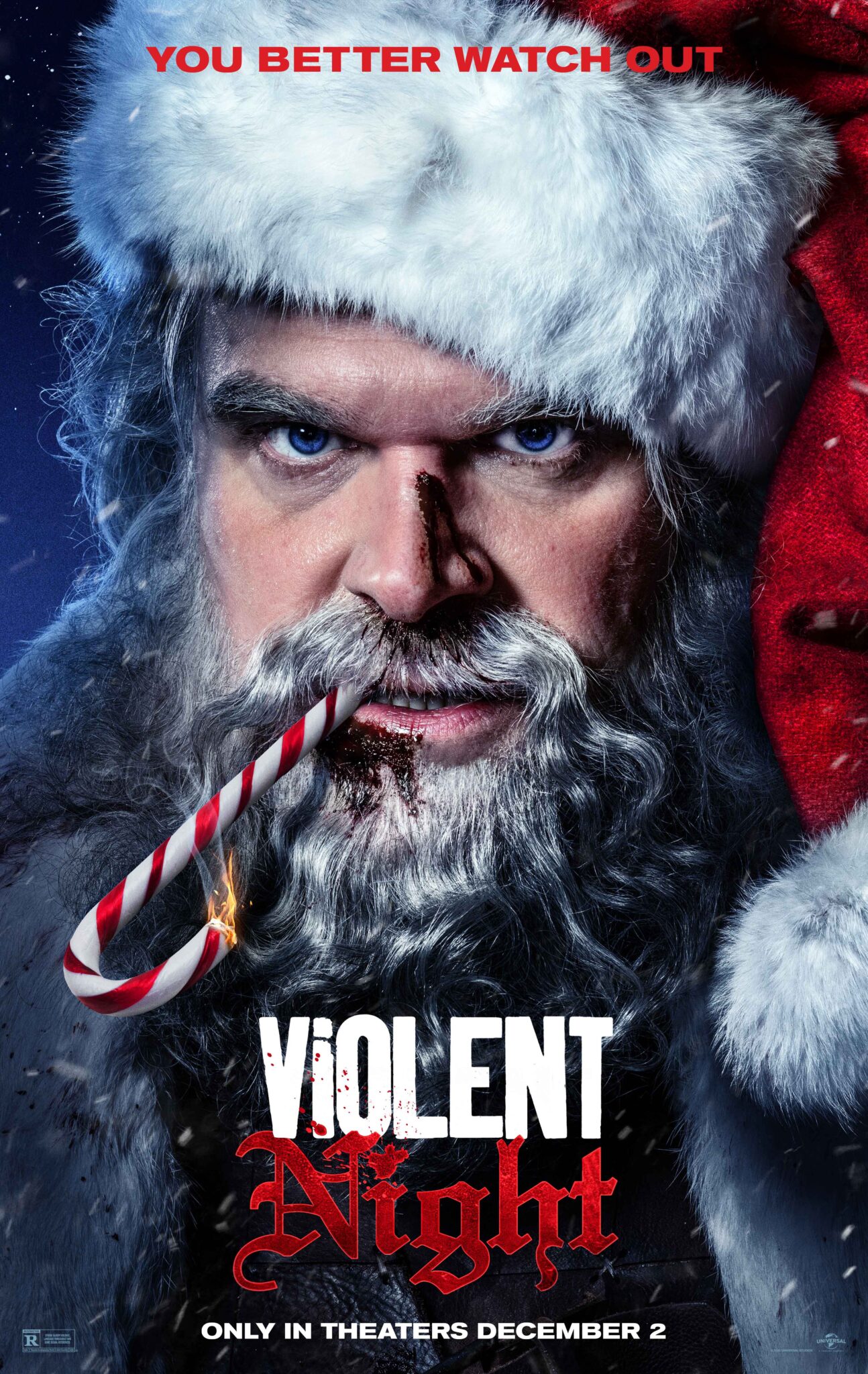 Violent Night David Harbour Looks CRAZY as Santa Claus The Movie Blog