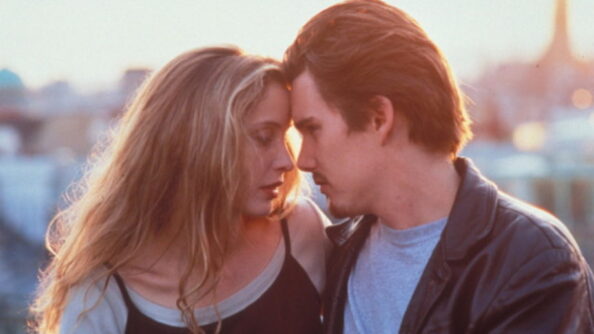 Julie Delpy and Ethan Hawke in "Before Sunrise"