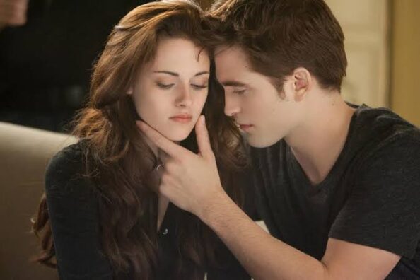 Kristen Stewart and Robert Pattinson in "The Twilight Saga"