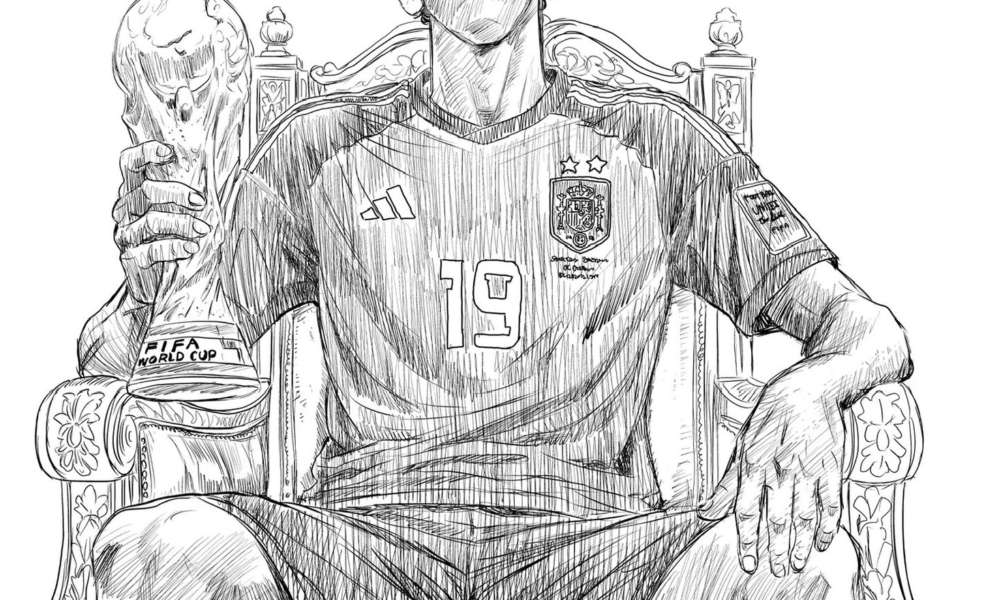 Yugo Kobayashi rayakan kemenangan Spanyol dengan ilustrasi Lamine Yamal
